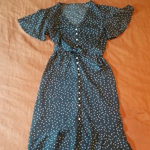 Polko dot print midi dress